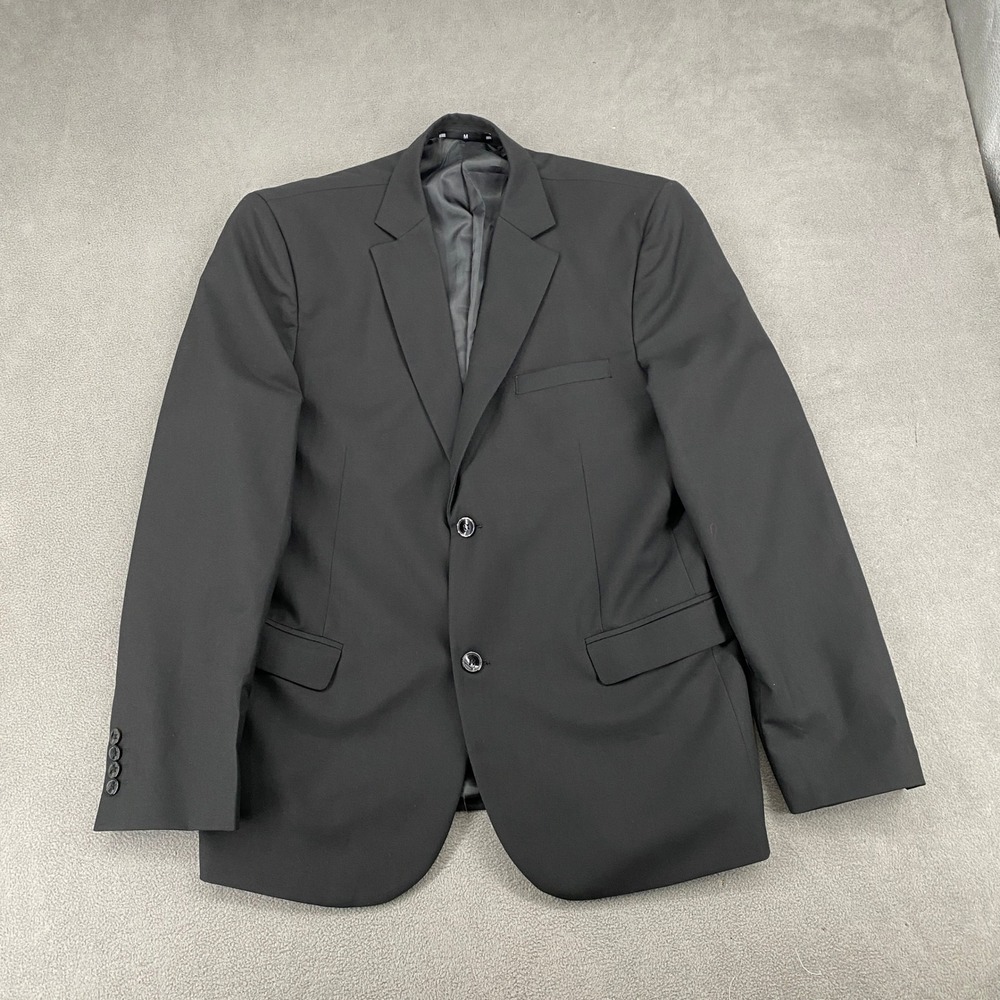 Mens Black Two Button Blazer Suit Jacket Notch Lapel Size M W-7008-A6